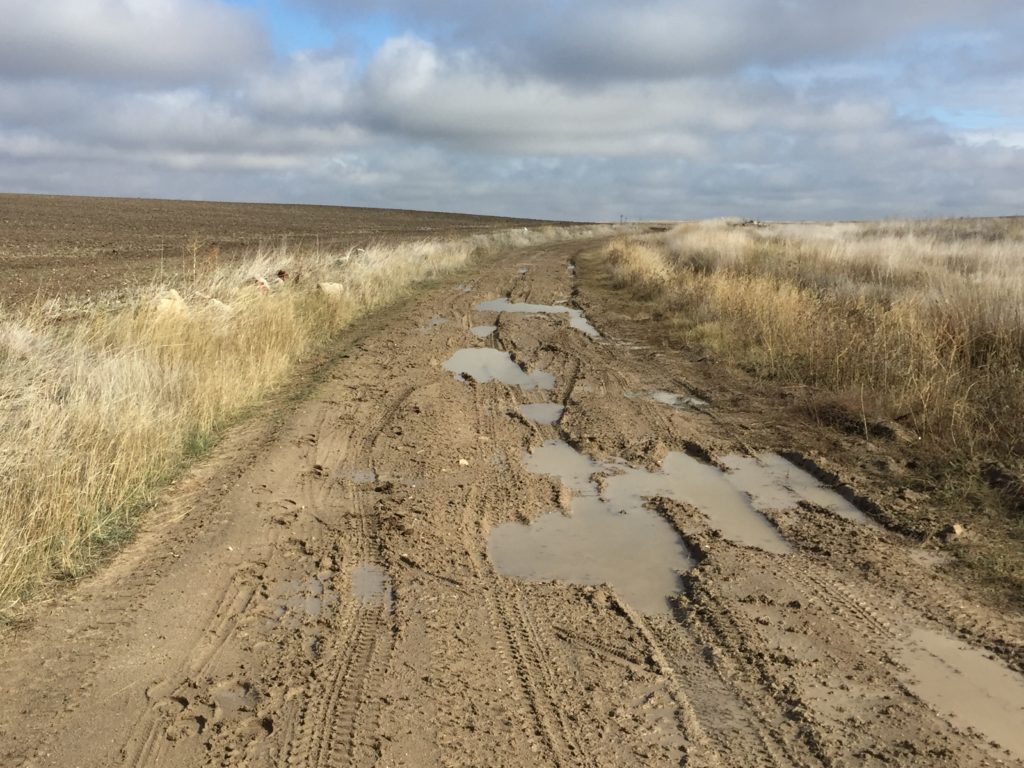 A muddy road